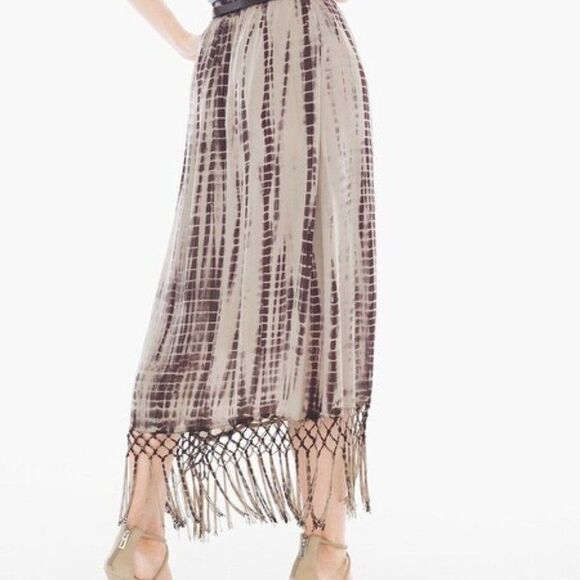 Chico's Tie-Dye Fringe Maxi Skirt - Picture 3 of 11